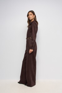 SUEDE-EFFECT JUMPSUIT