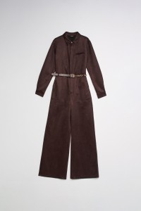 SUEDE-EFFECT JUMPSUIT