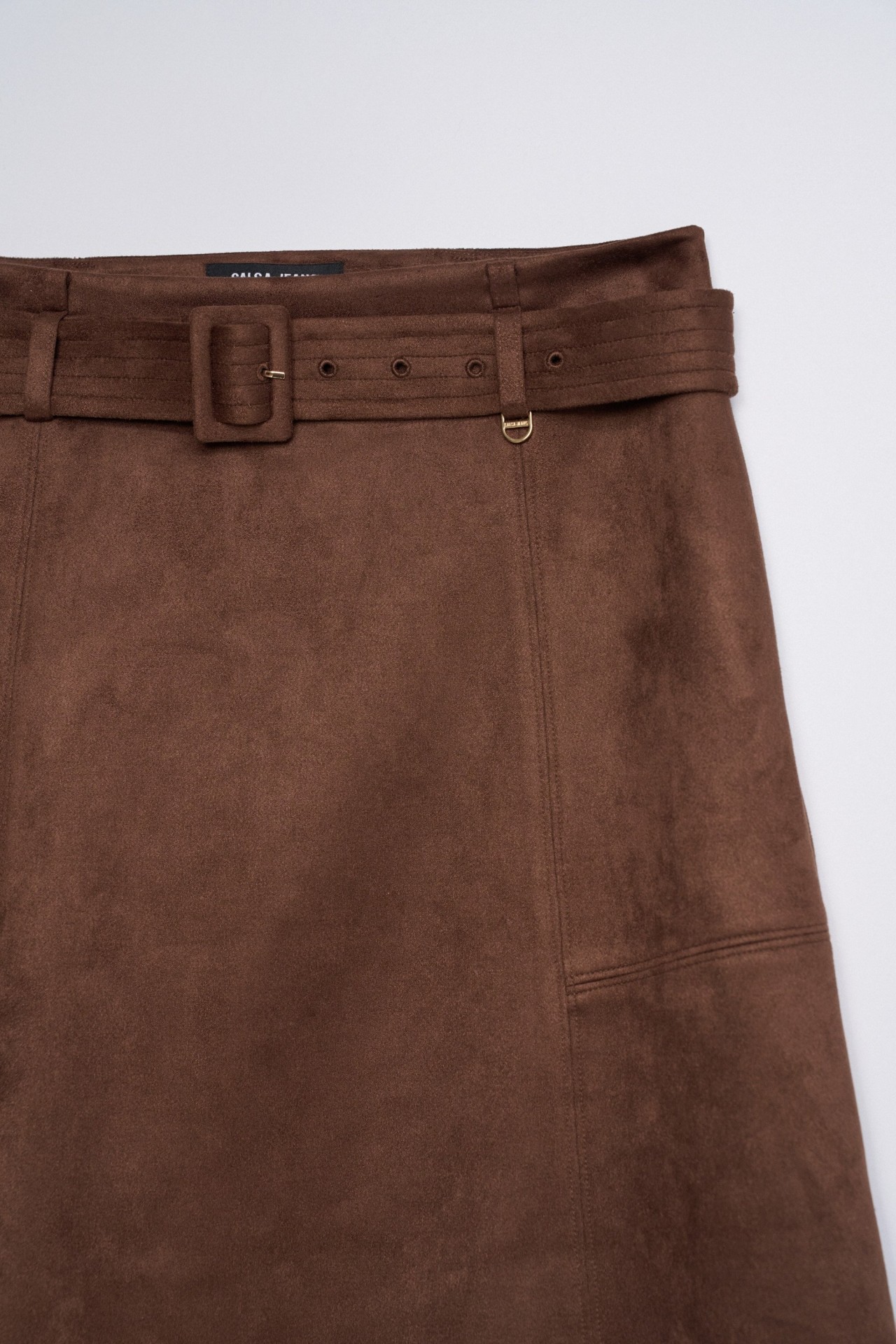 MIDI SUEDE SKIRT WITH BELT