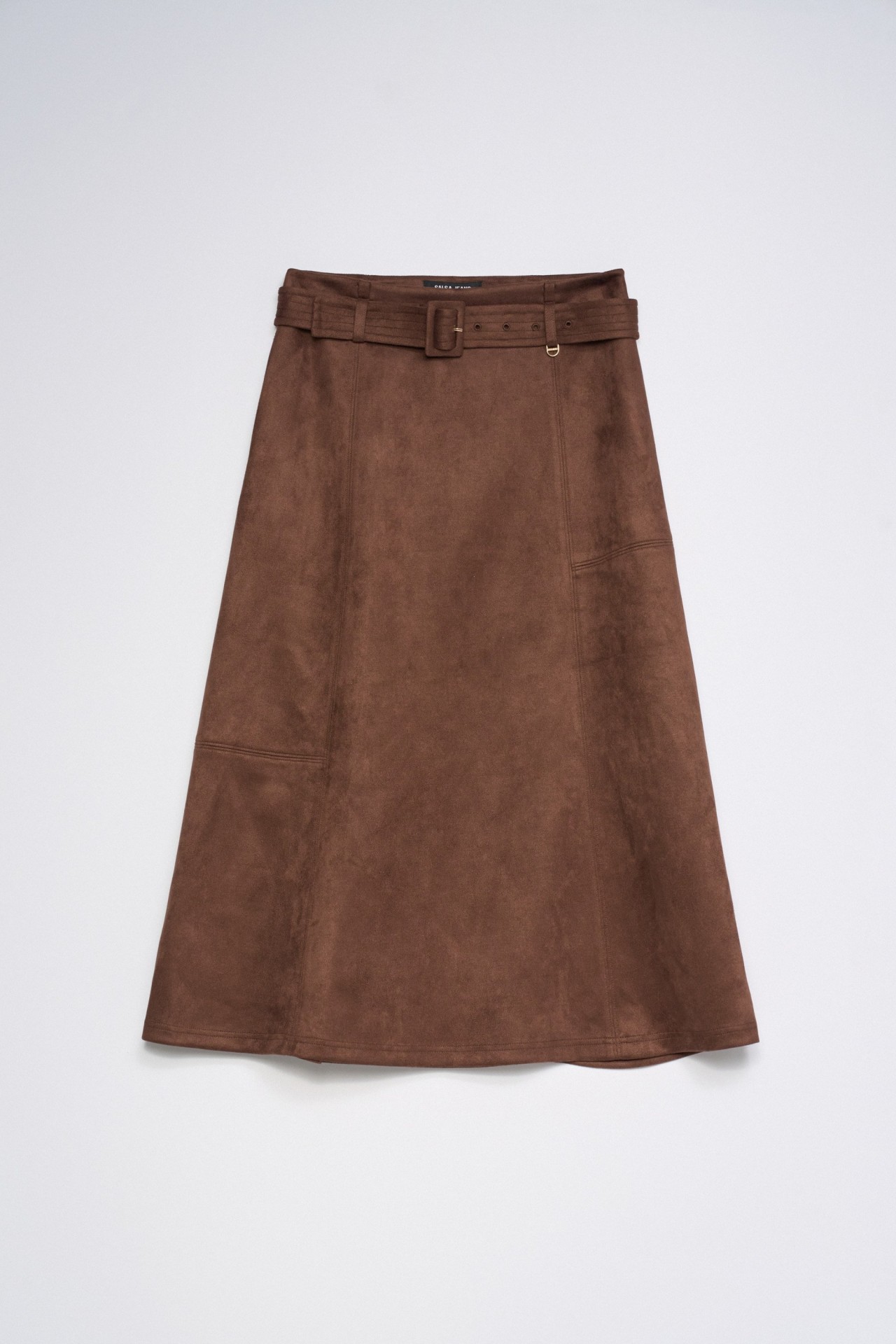 MIDI SUEDE SKIRT WITH BELT