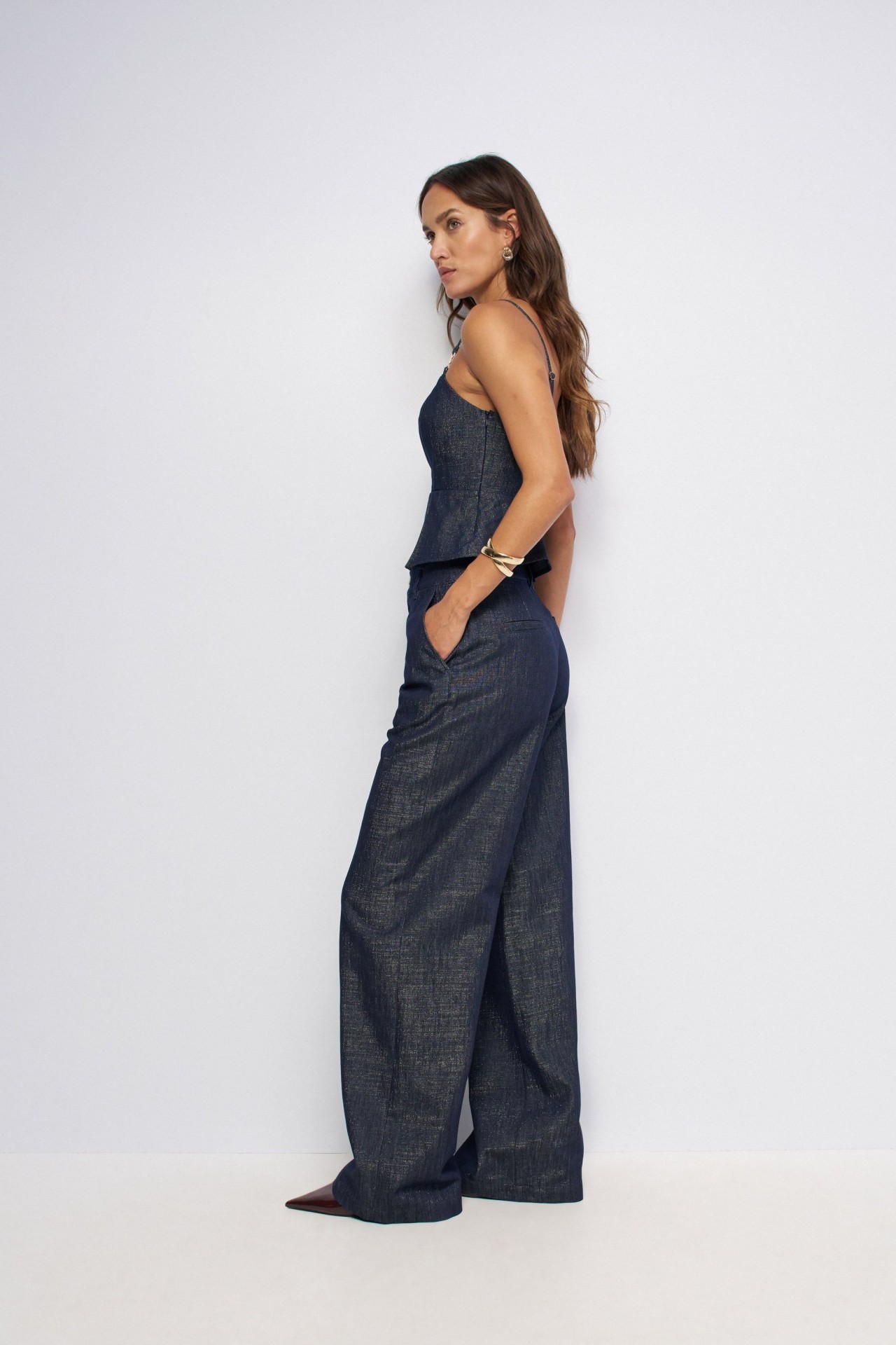 CHINO MET WIDE LEG