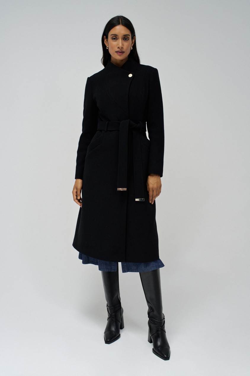 LONG GRACE WOOLLEN COAT WITH BELT