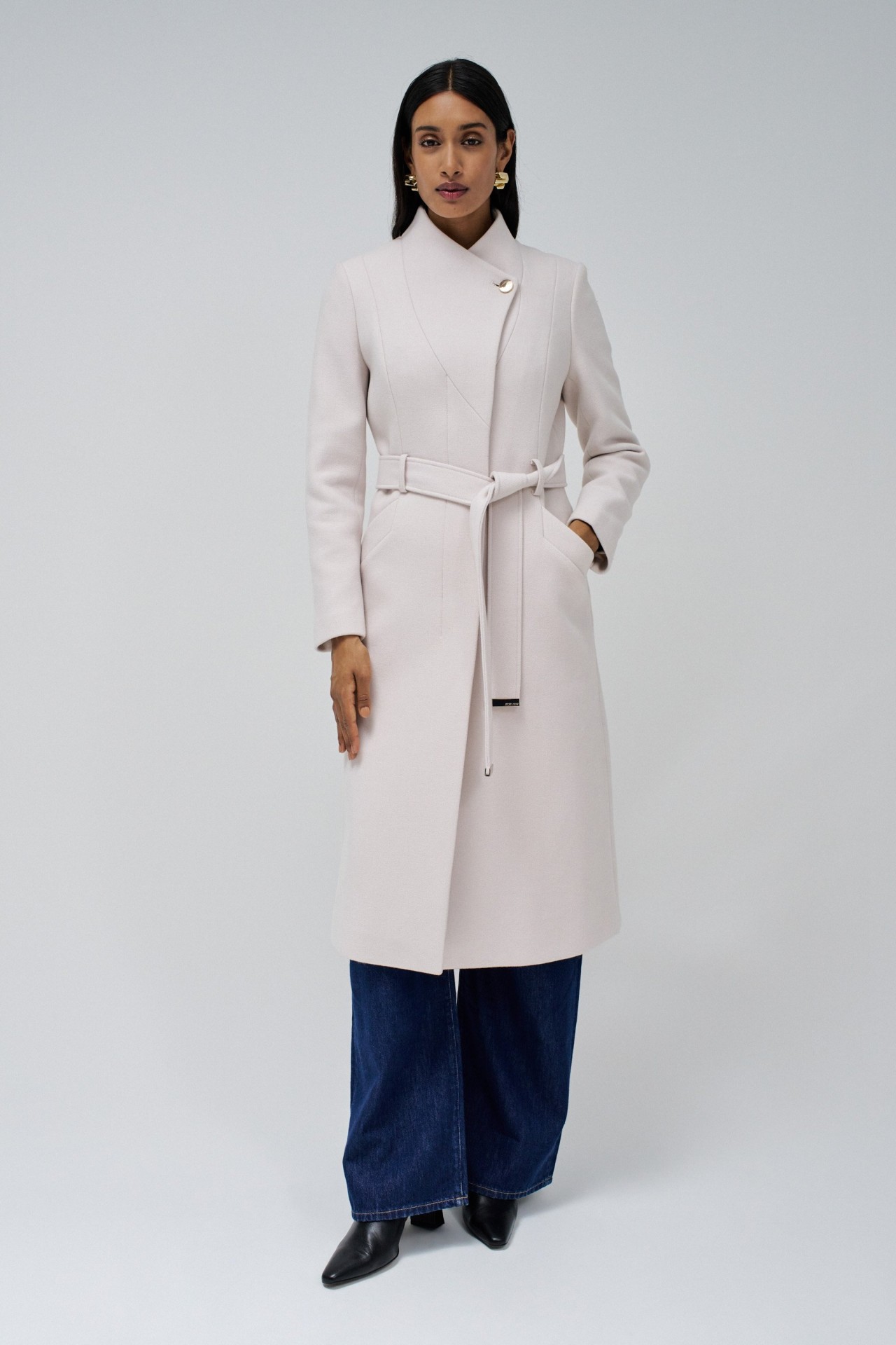 LONG GRACE WOOLLEN COAT WITH BELT