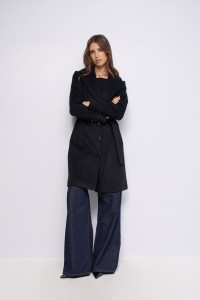 SHORT GRACE WOOL COAT WITH FUR