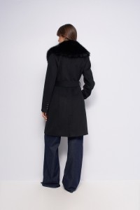 SHORT GRACE WOOL COAT WITH FUR