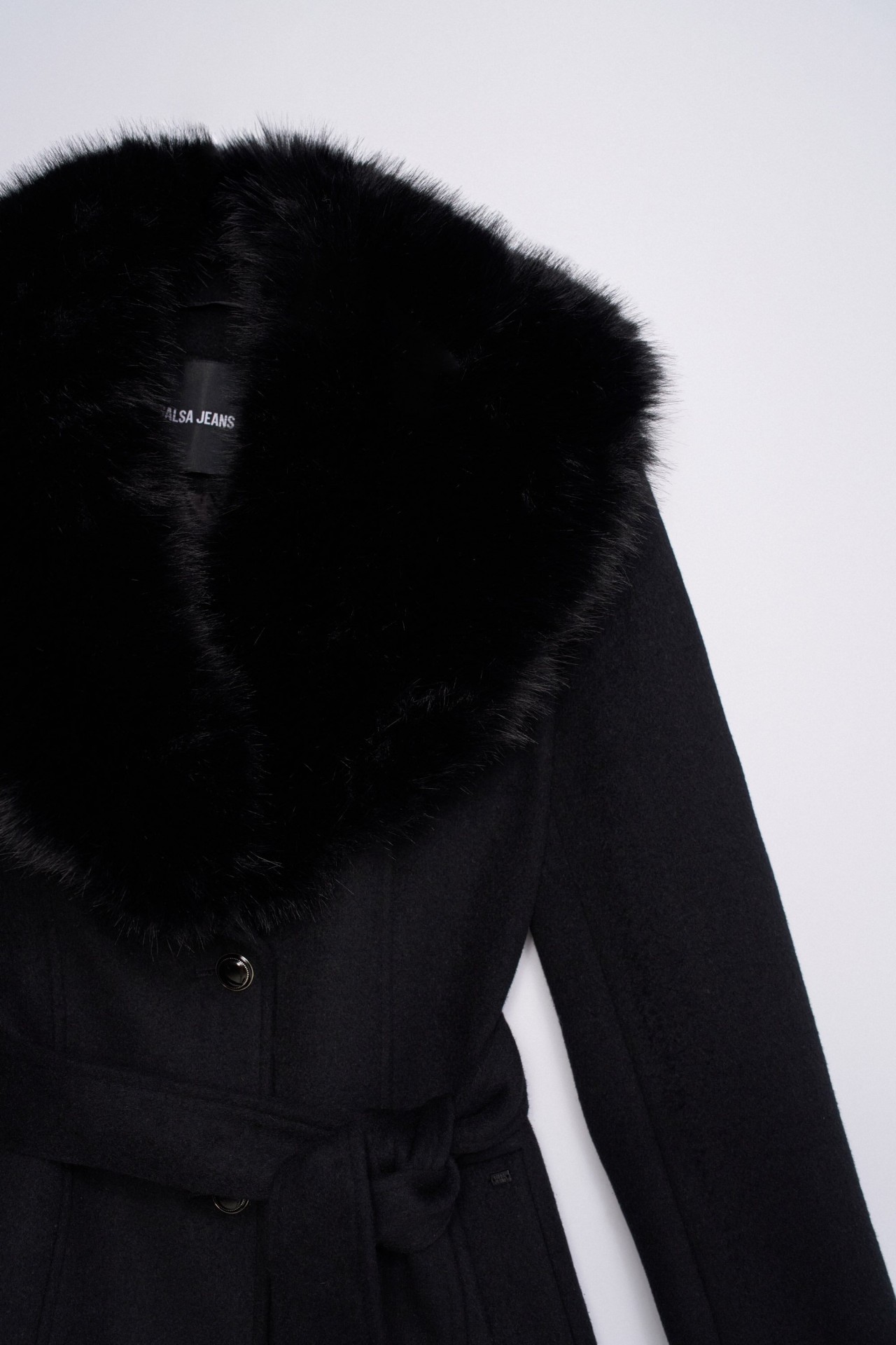 SHORT GRACE WOOL COAT WITH FUR