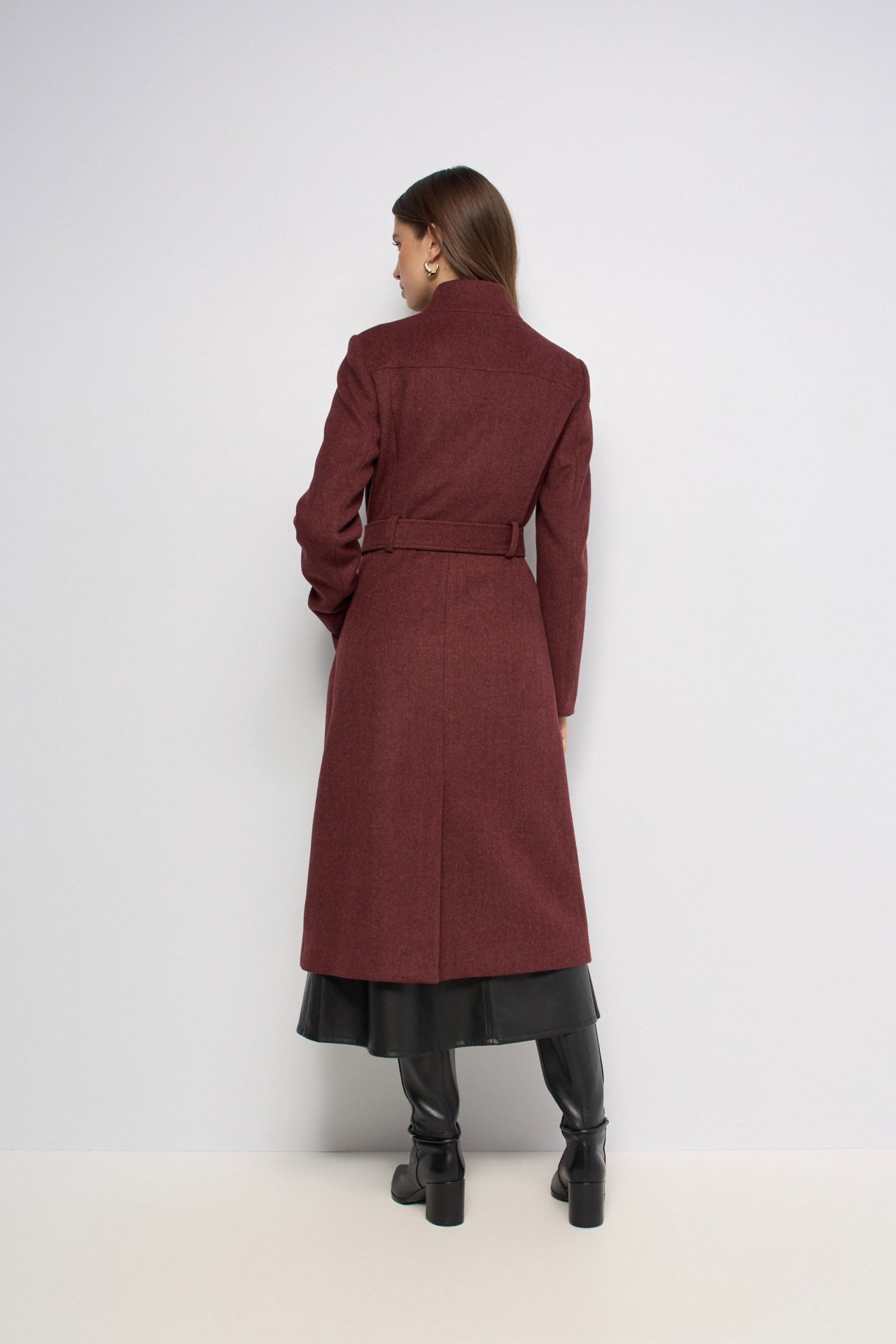 LANGE GRACE WOLLEN JAS MET RIEM
