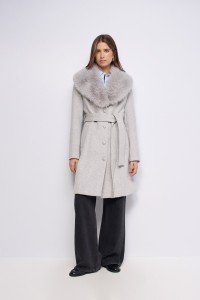 SHORT GRACE WOOL COAT WITH FUR