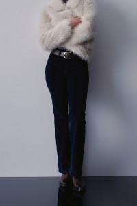SECRET PUSH IN BOOTCUT JEANS VAN FLUWEEL