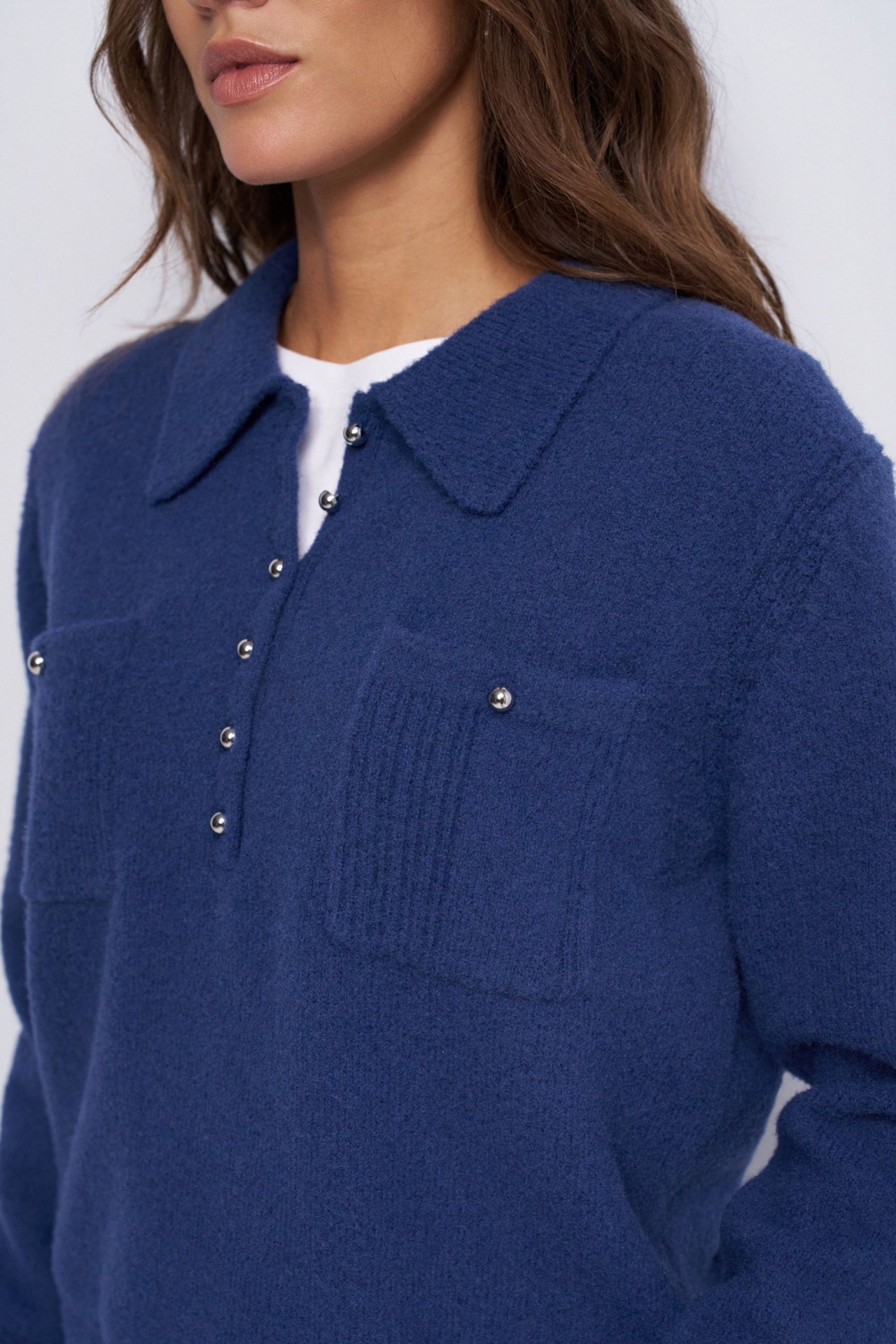 KNITTED POLO SHIRT WITH WOOL