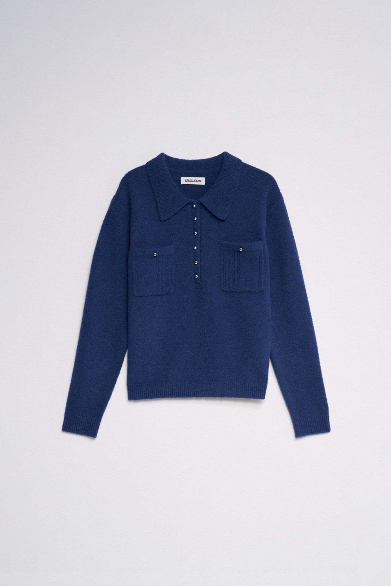 KNITTED POLO SHIRT WITH WOOL