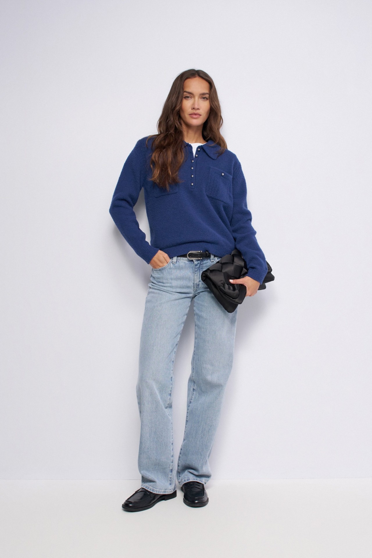 KNITTED POLO SHIRT WITH WOOL