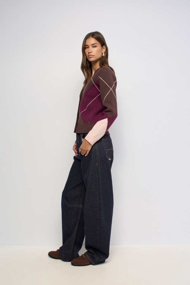 CARDIGAN MET GEOMETRISCH PATROON
