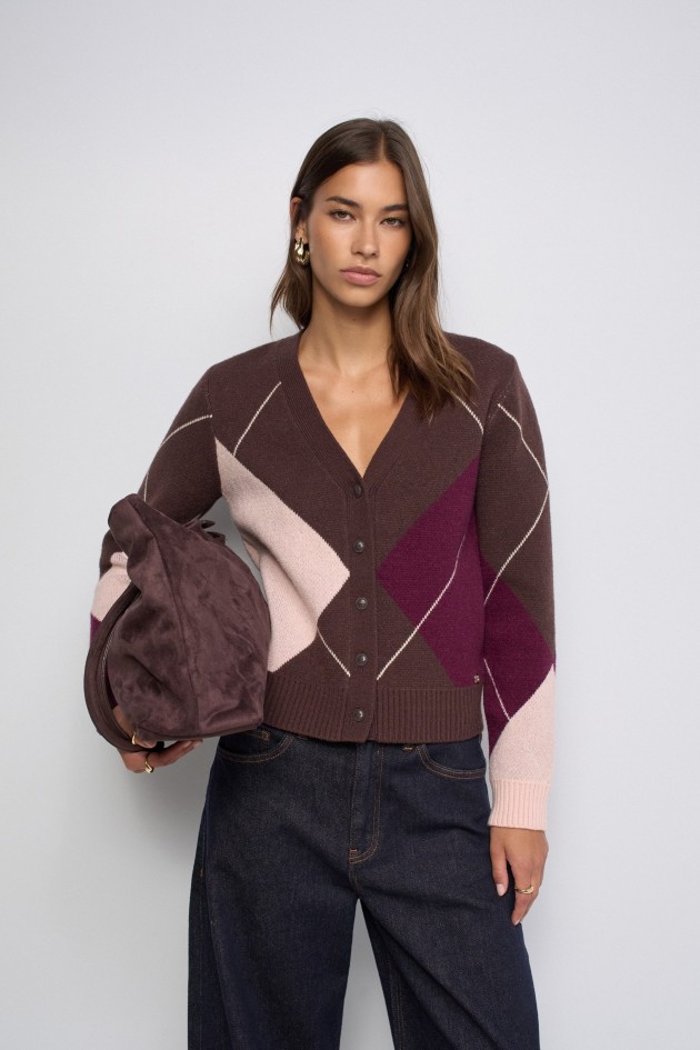 GEOMETRIC-PATTERN CARDIGAN