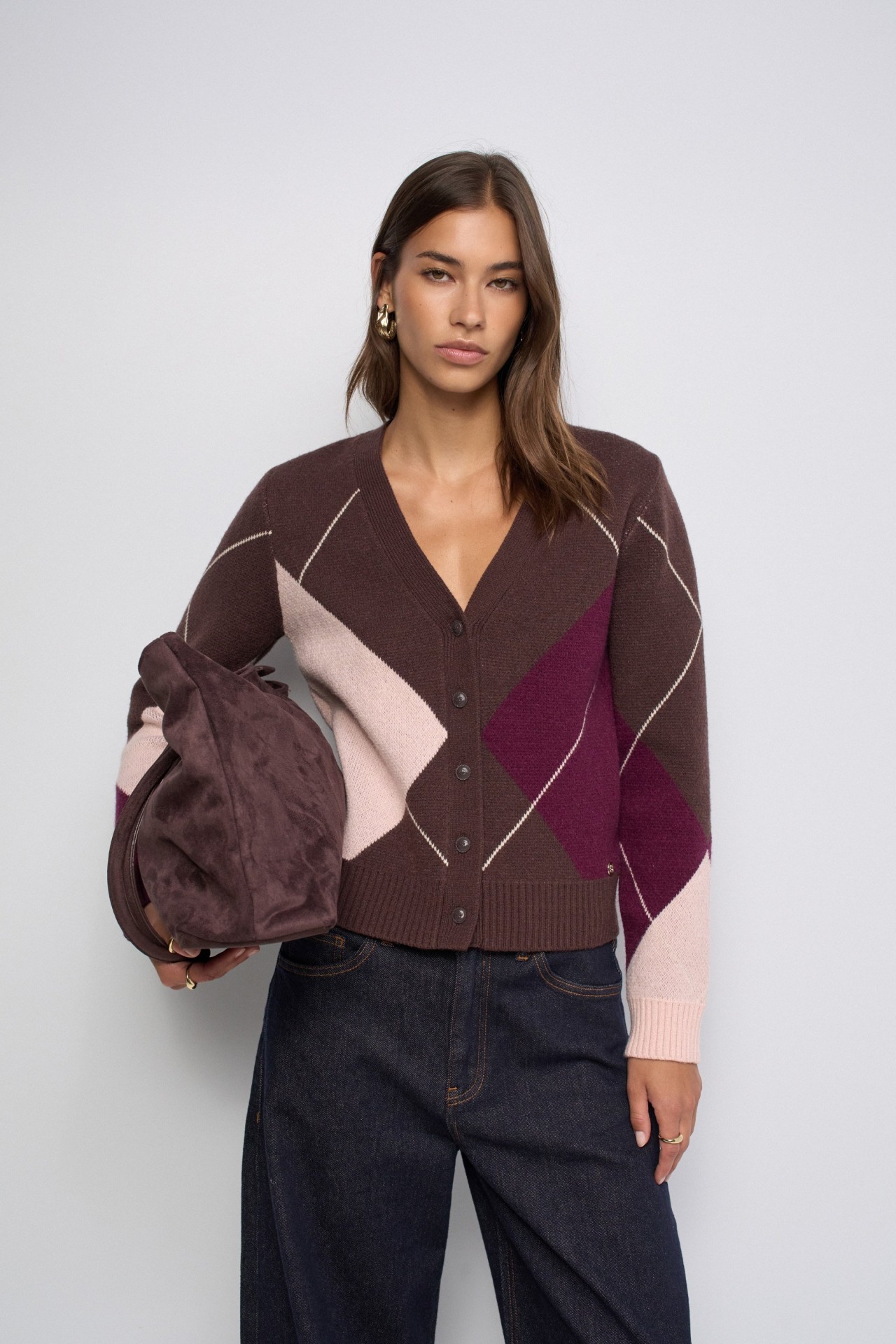 GEOMETRIC-PATTERN CARDIGAN