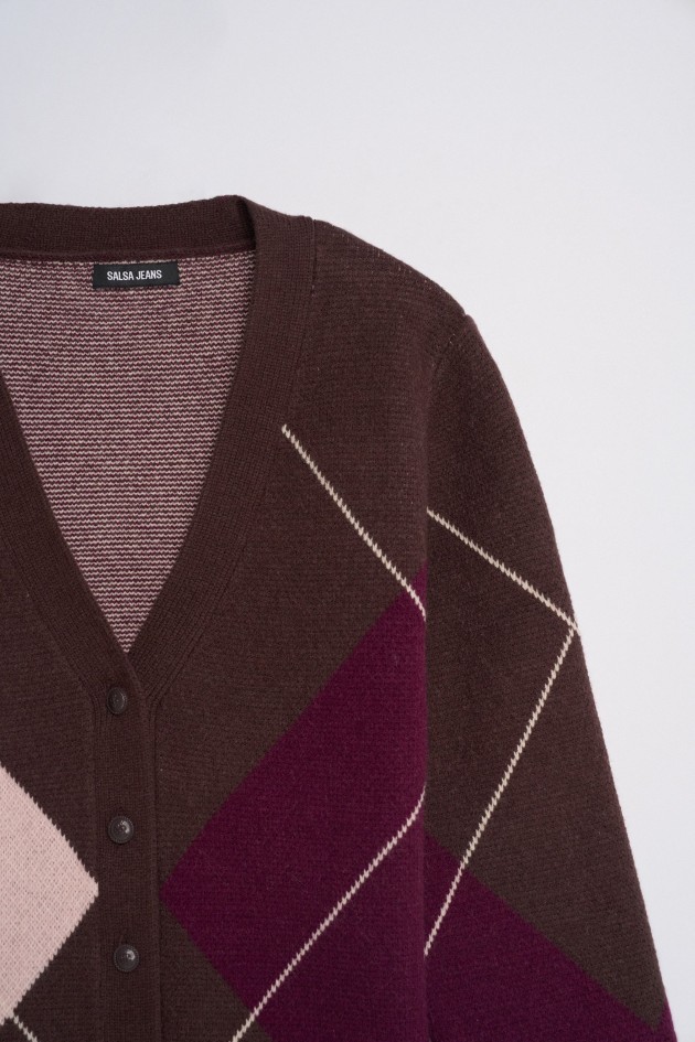 CARDIGAN MET GEOMETRISCH PATROON