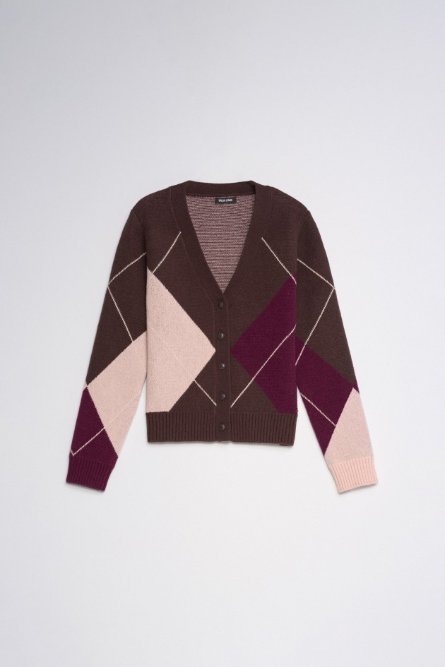 CARDIGAN MET GEOMETRISCH PATROON