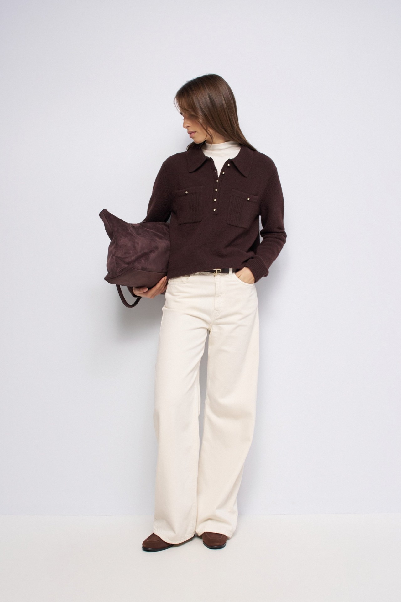 KNITTED POLO SHIRT WITH WOOL