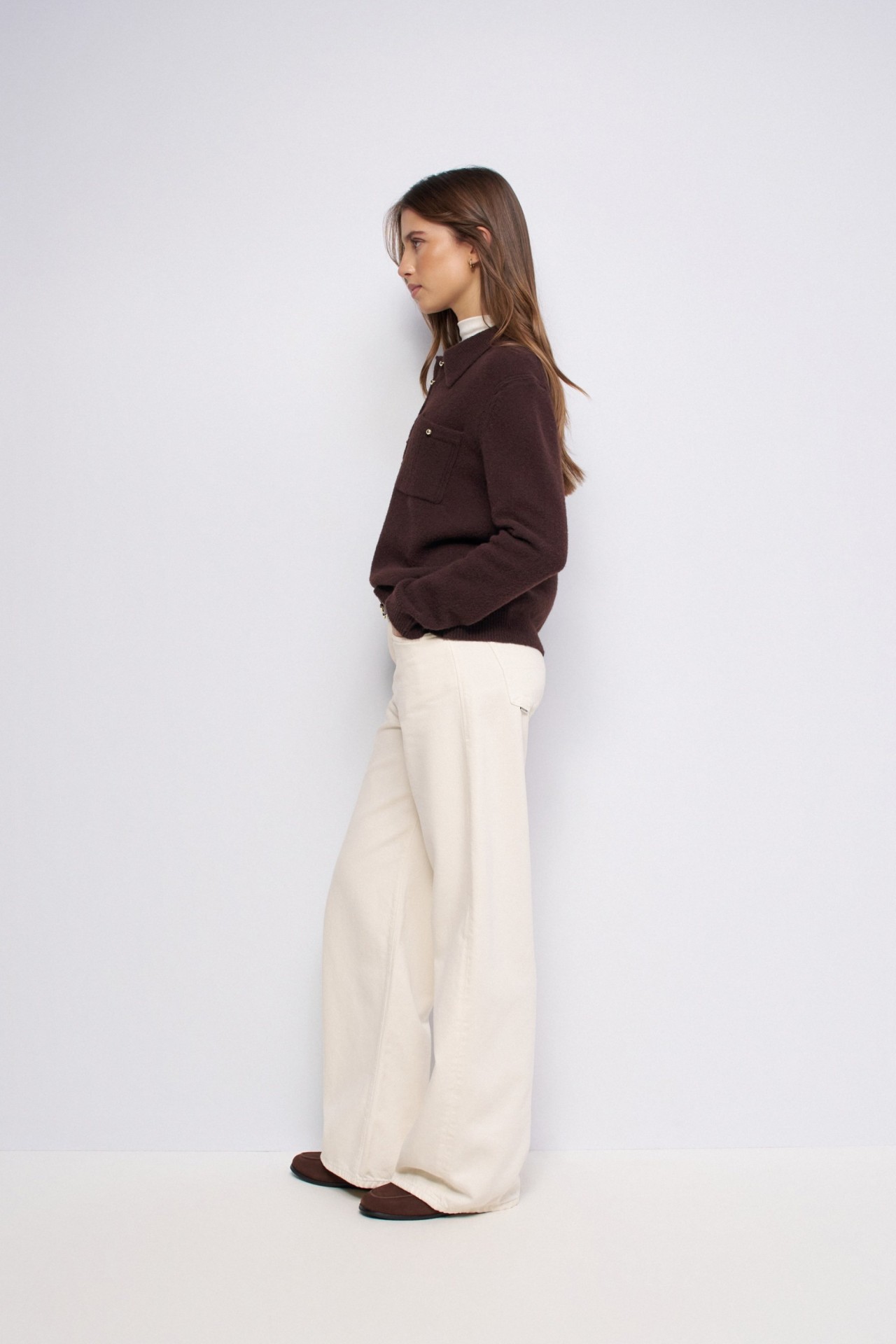 KNITTED POLO SHIRT WITH WOOL