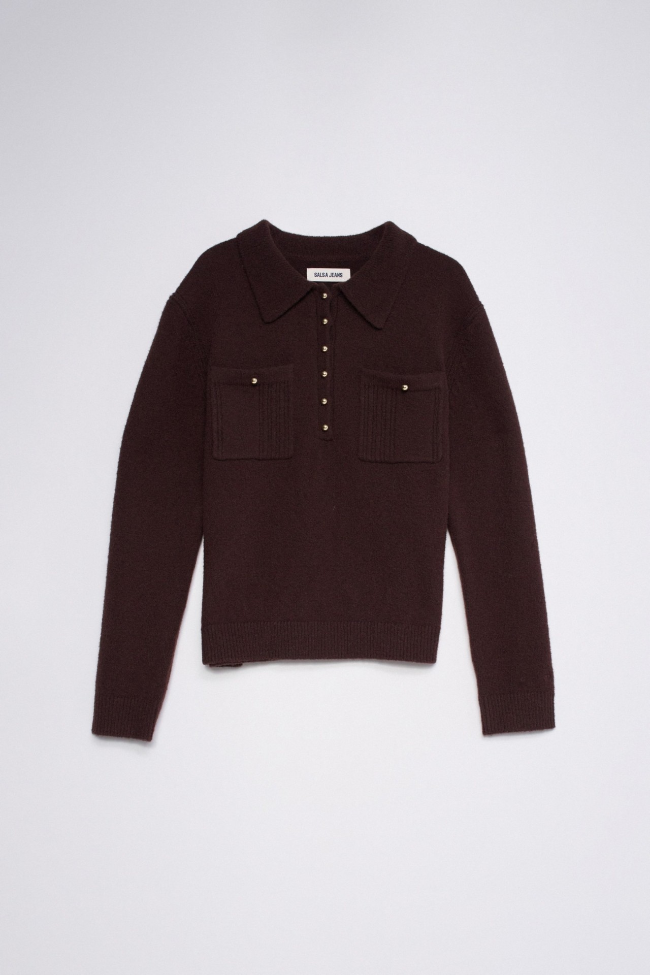 KNITTED POLO SHIRT WITH WOOL