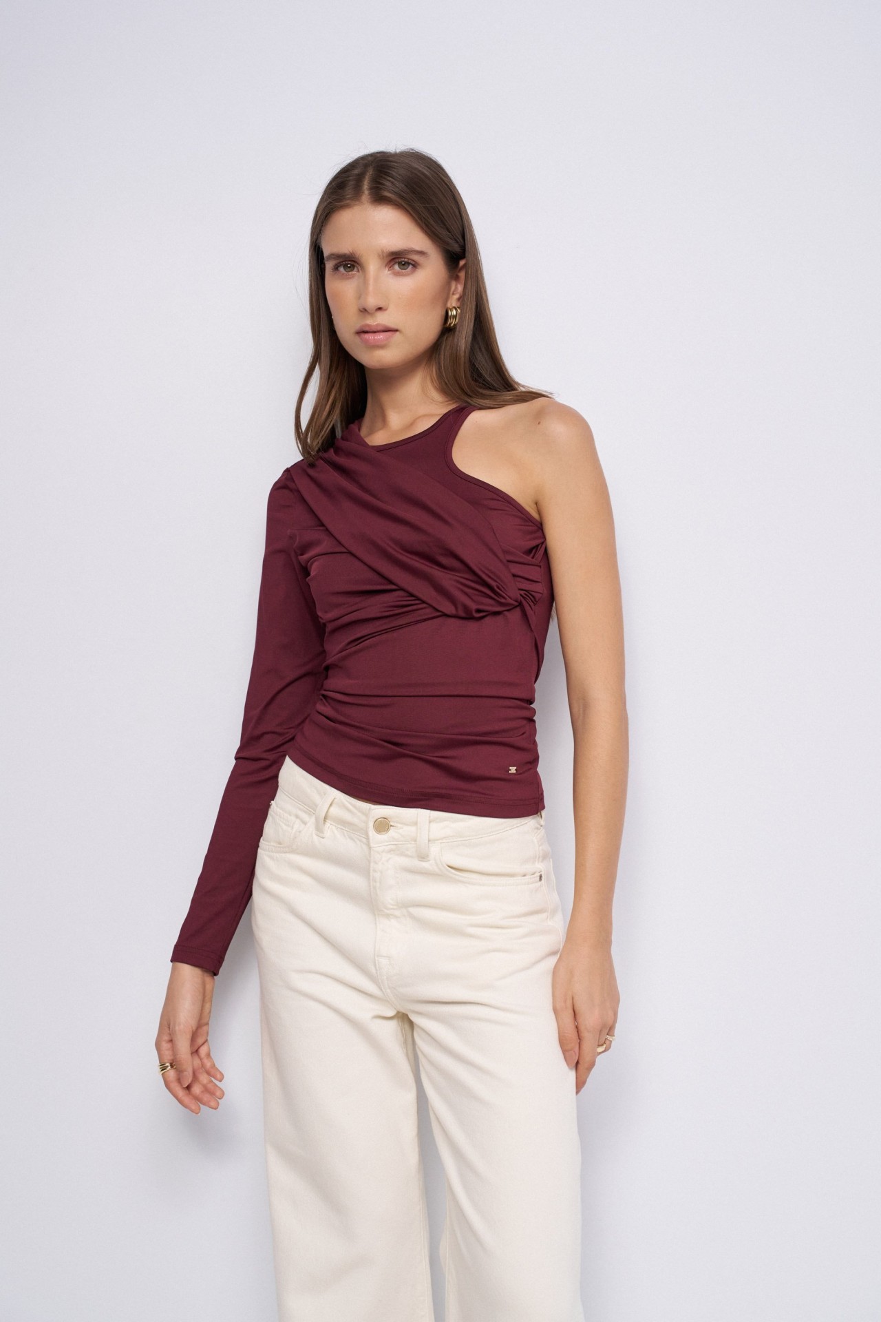 CAMISOLA ASSIM�TRICA DRAPEADA