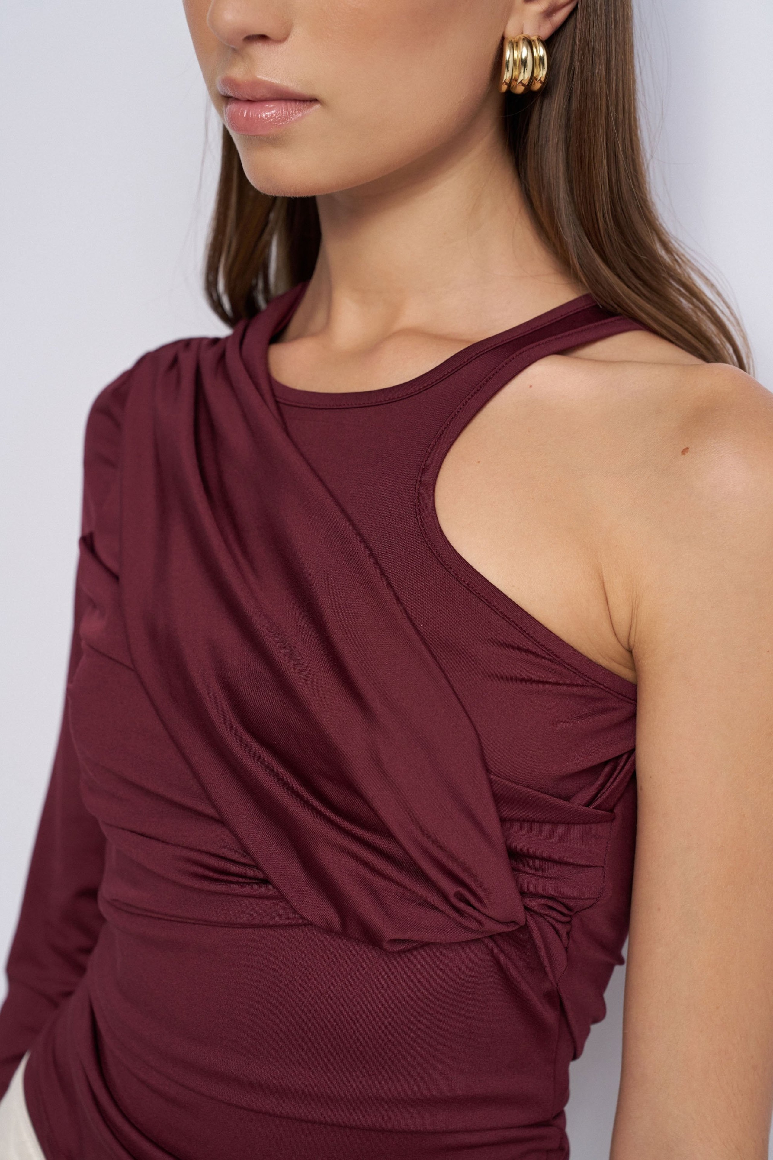 DRAPED ASYMMETRIC JUMPER
