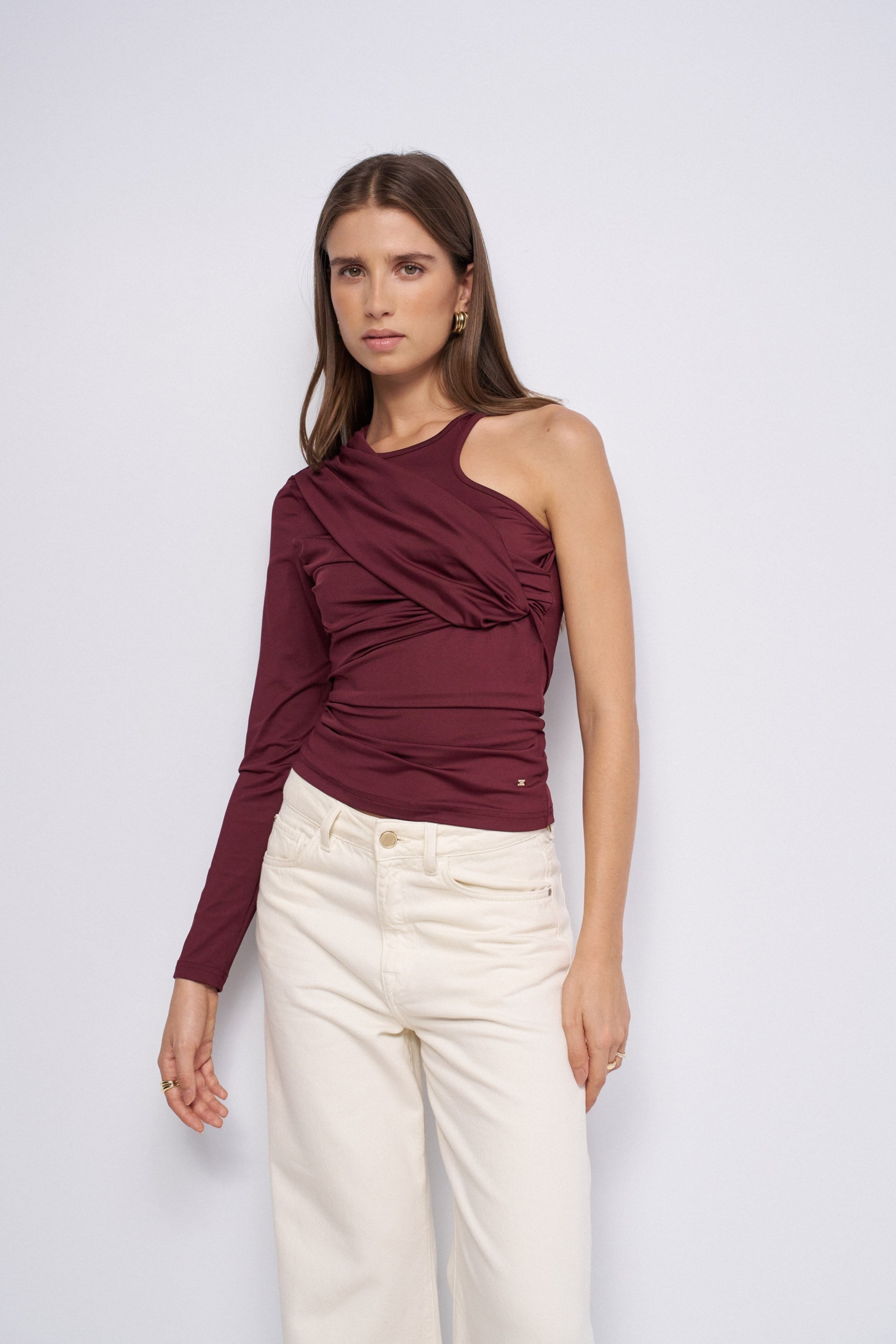 DRAPED ASYMMETRIC JUMPER