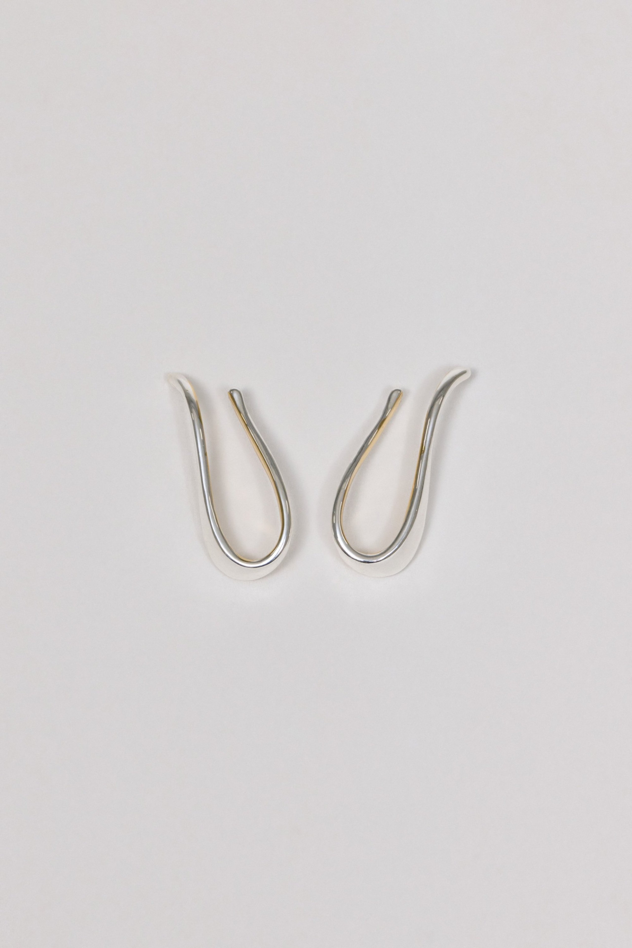 TWO-TONE IRREGULAR EARRINGS