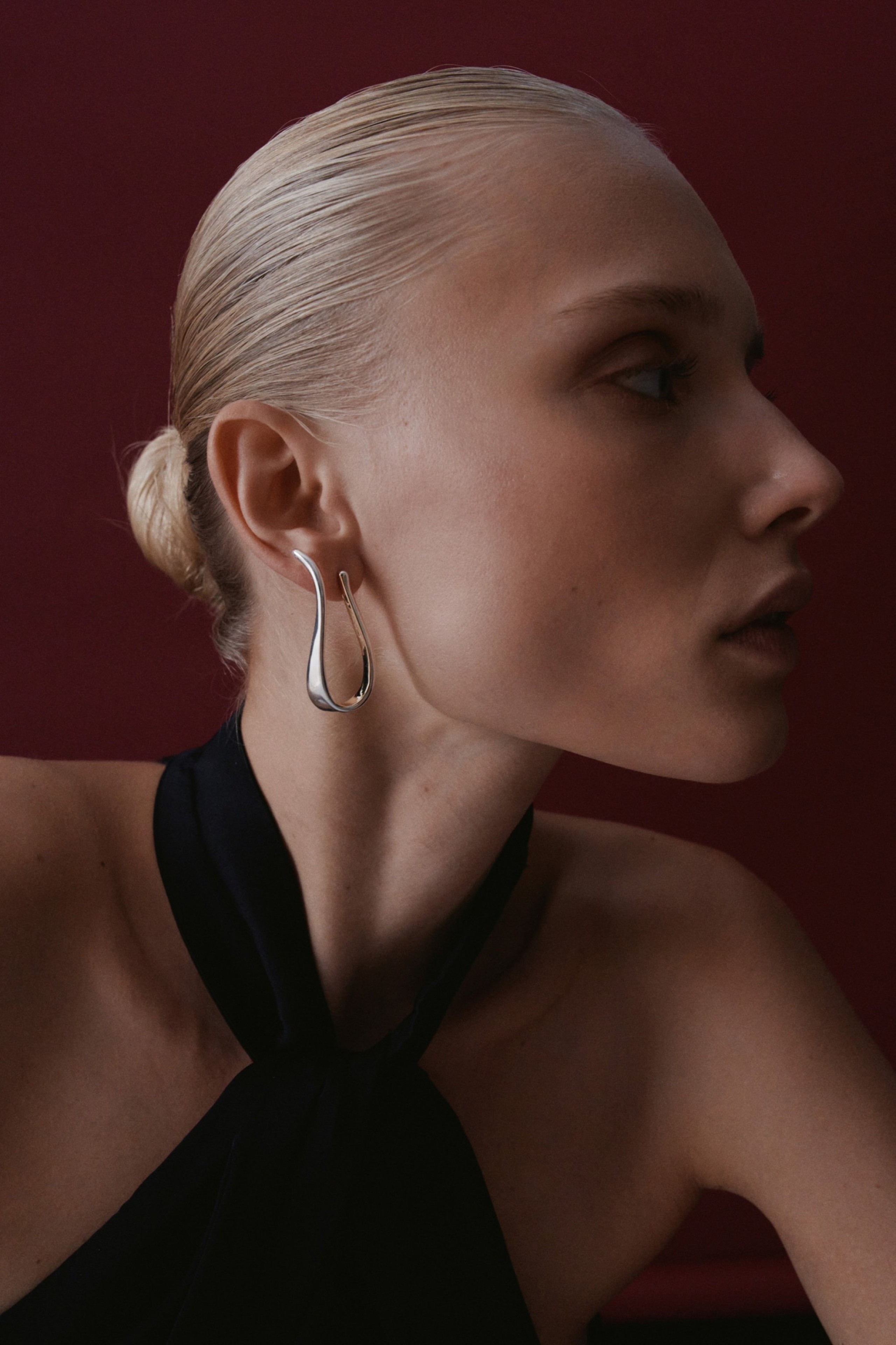 TWO-TONE IRREGULAR EARRINGS