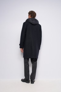 WOOL-BLEND COAT WITH HOOD