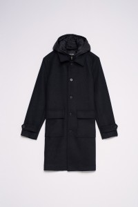 WOOL-BLEND COAT WITH HOOD