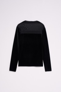 FLUWELEN TOP MET TRANSPARANTE DETAILS