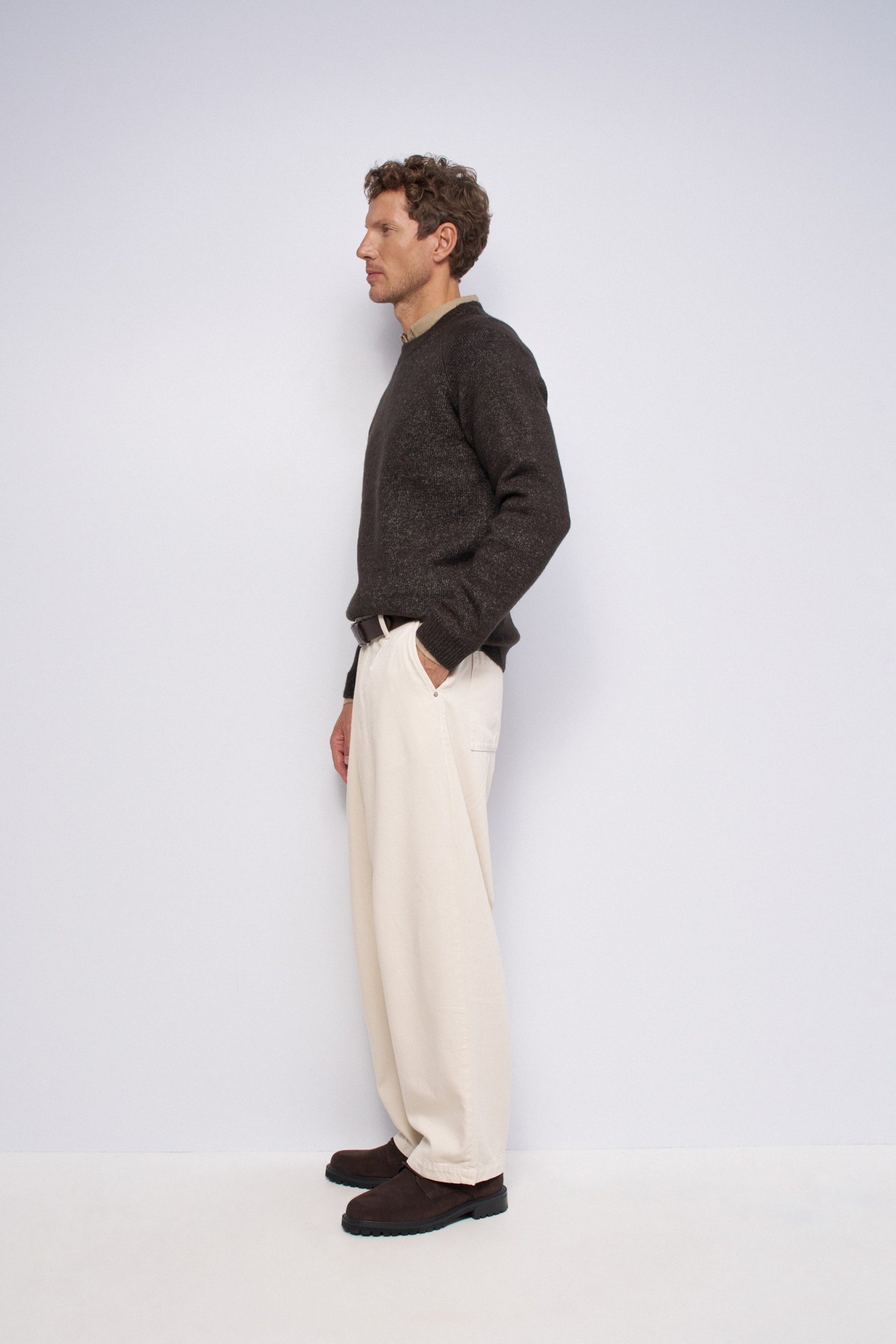 KNITTED JUMPER WITH M�LANGE EFFECT