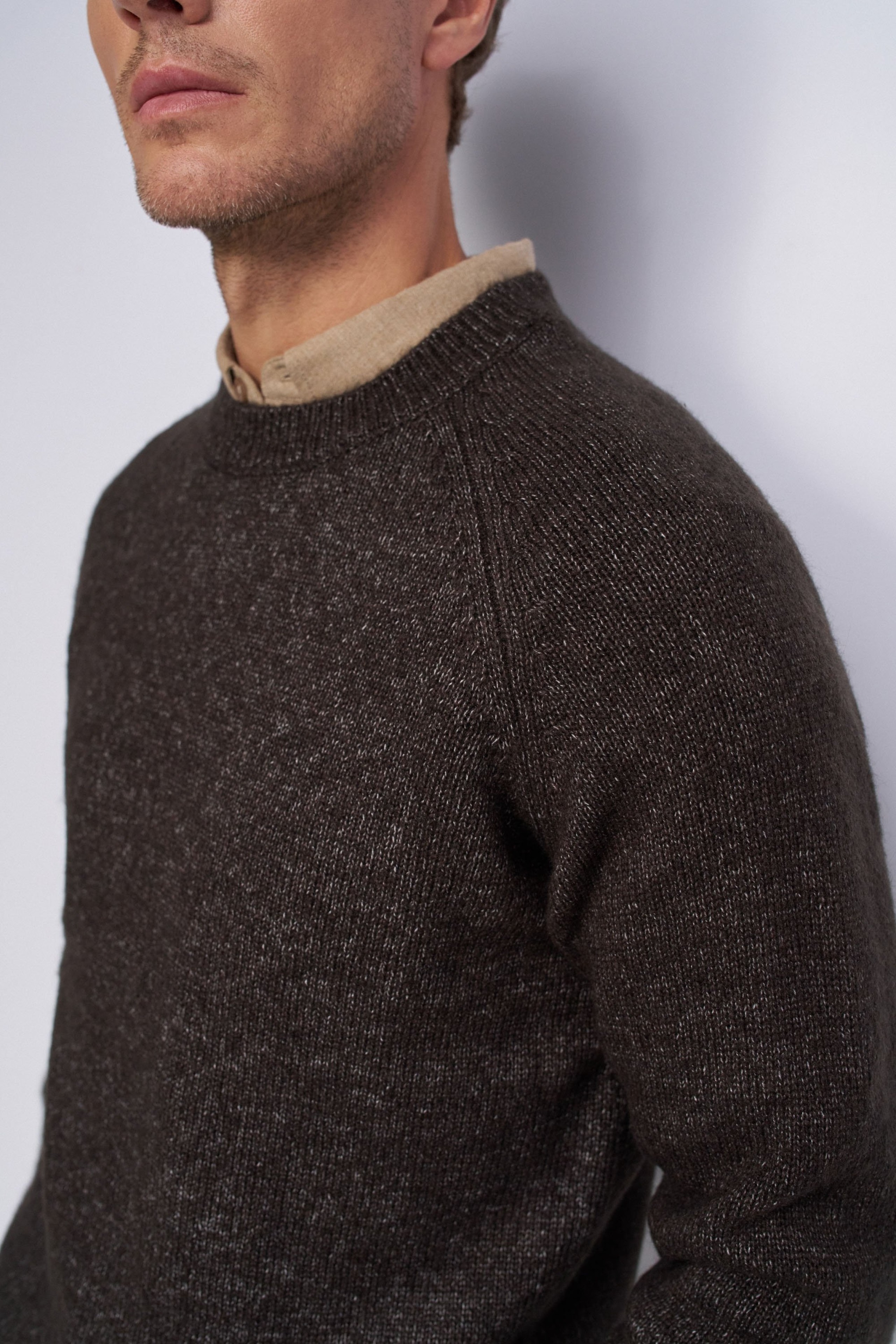 STRICKPULLOVER MIT MELANGE-EFFEKT