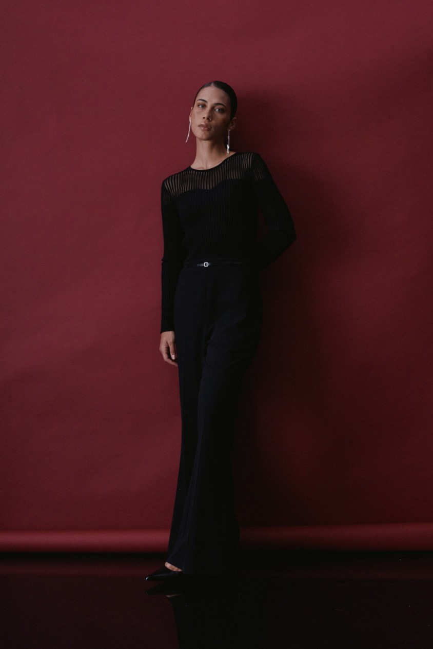 JUMPSUIT MET MATERIAALMIX