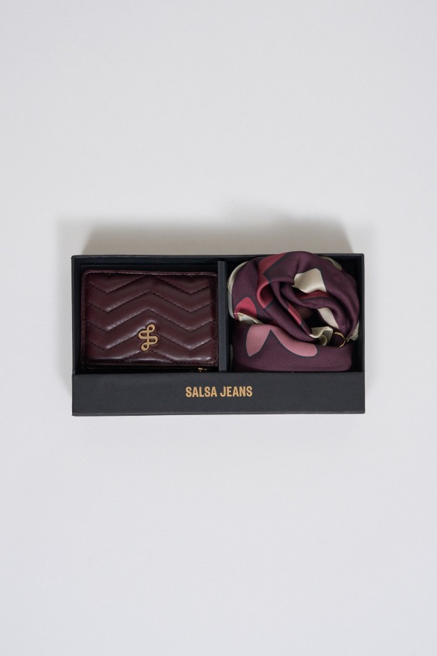 COFFRET CADEAU PORTEFEUILLE ET FOULARD SATIN�