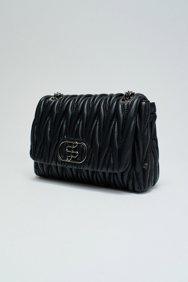 QUILTED LEATHER-EFFECT BAG