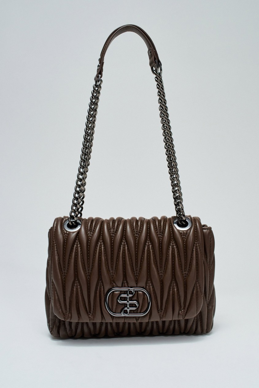 QUILTED LEATHER-EFFECT BAG