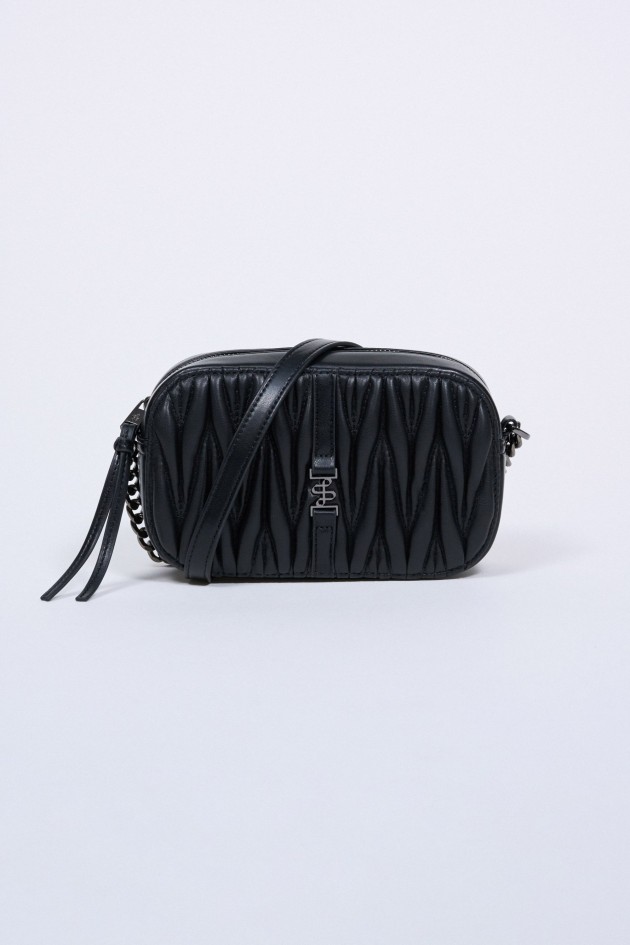 QUILTED LEATHER-EFFECT BAG