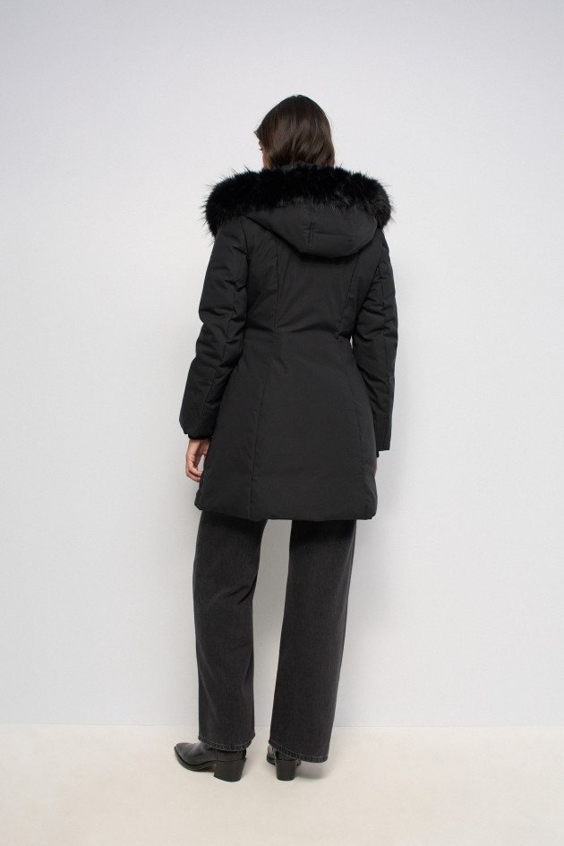 PADDED JACKET WITH FAUX FUR