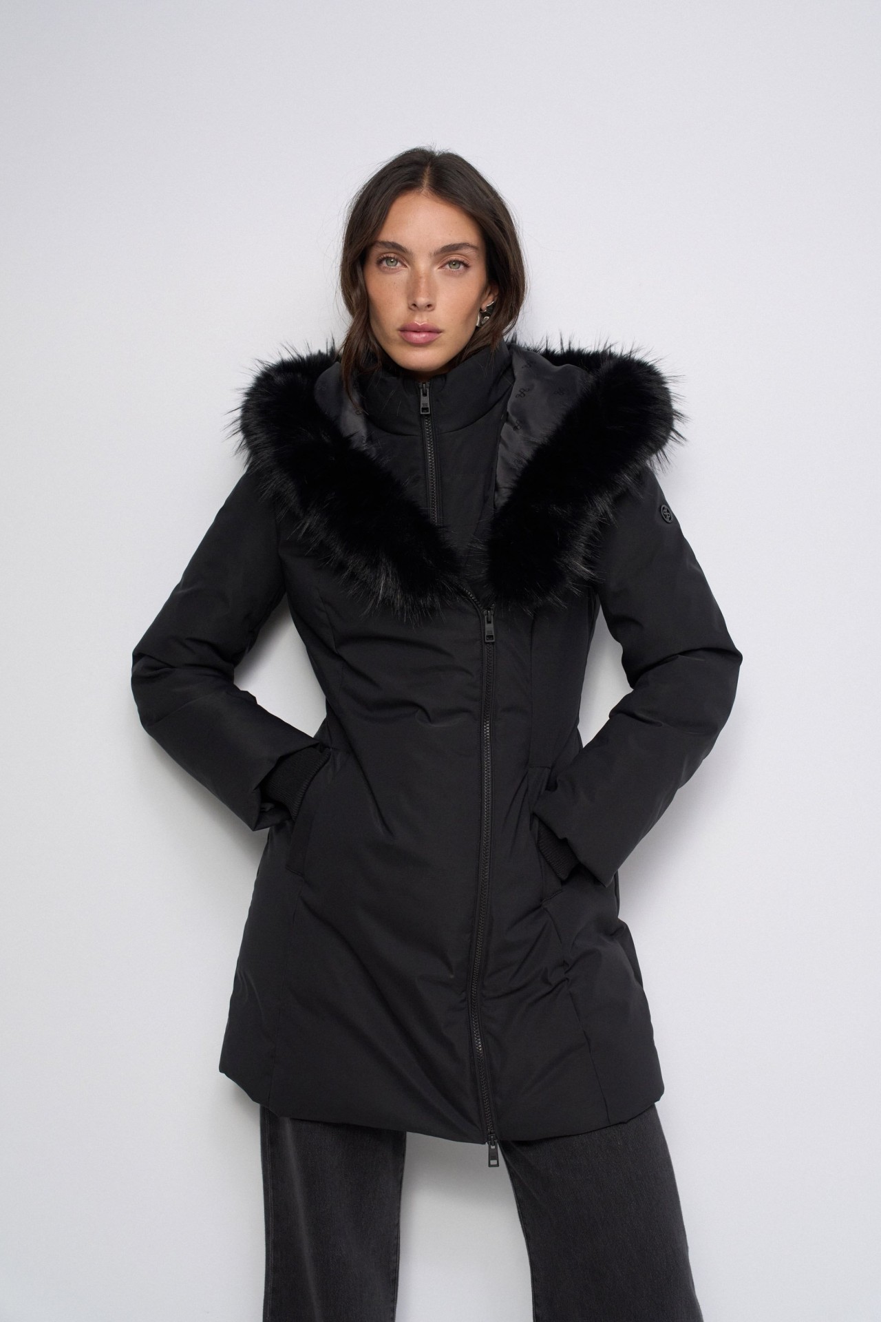 WATTIERTE JACKE MIT FELLIMITAT