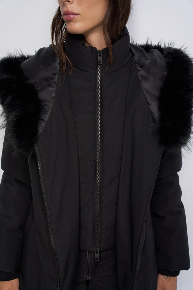 PADDED JACKET WITH FAUX FUR
