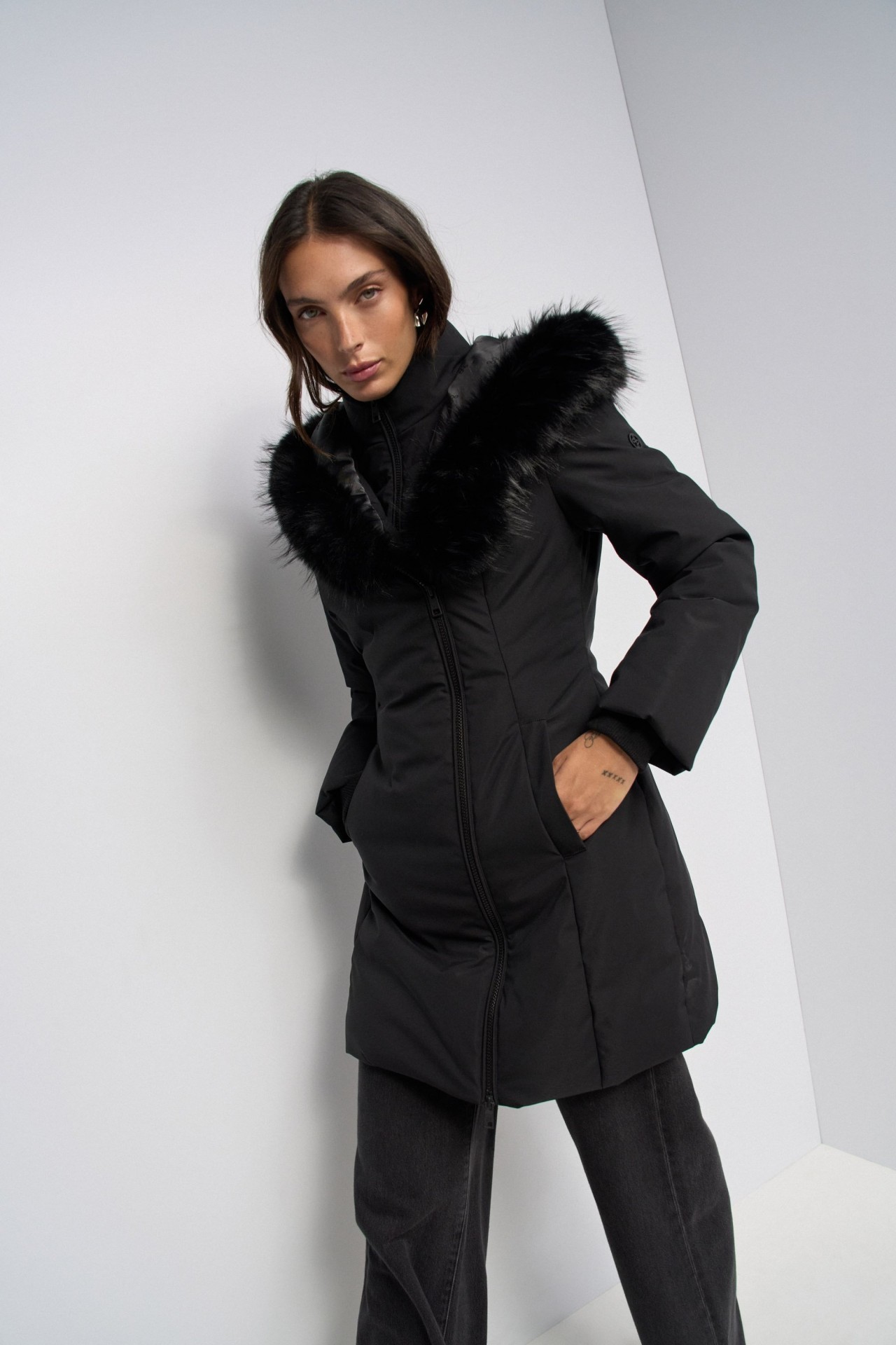 WATTIERTE JACKE MIT FELLIMITAT