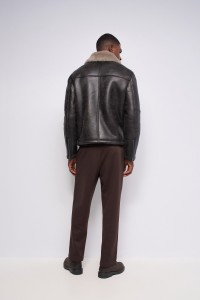 FAUX LEATHER JACKET WITH FUR