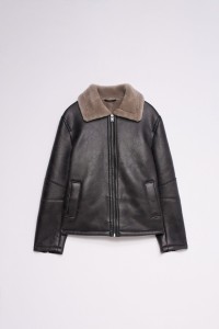 FAUX LEATHER JACKET WITH FUR