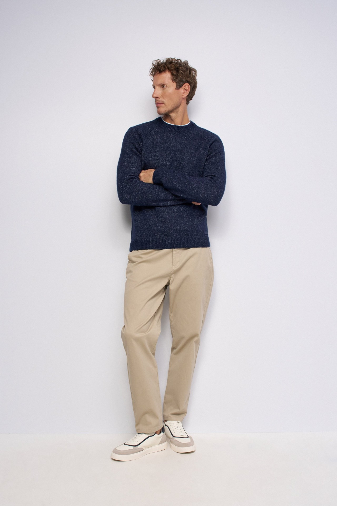 KNITTED JUMPER WITH M�LANGE EFFECT
