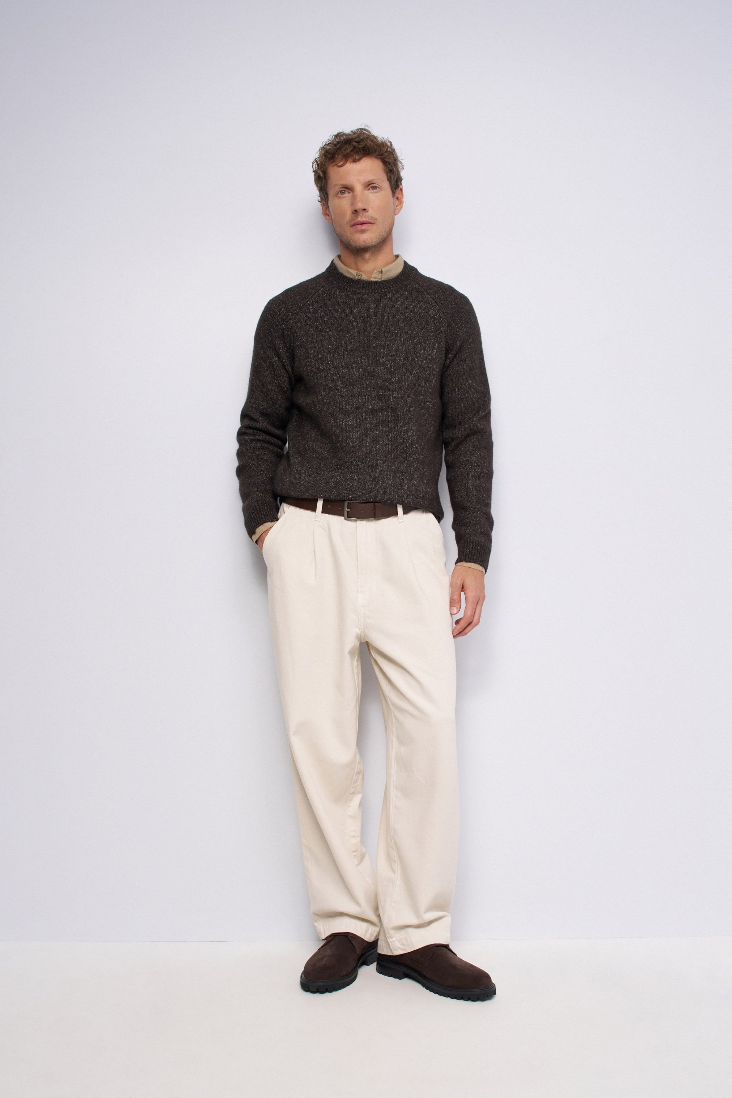 STRICKPULLOVER MIT MELANGE-EFFEKT