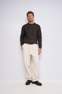 STRICKPULLOVER MIT MELANGE-EFFEKT STRICKPULLOVER MIT MELANGE-EFFEKT