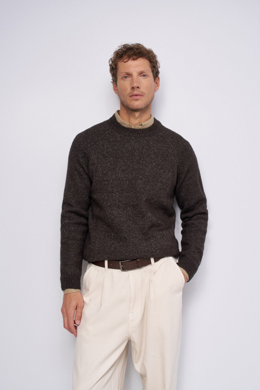 KNITTED JUMPER WITH M�LANGE EFFECT