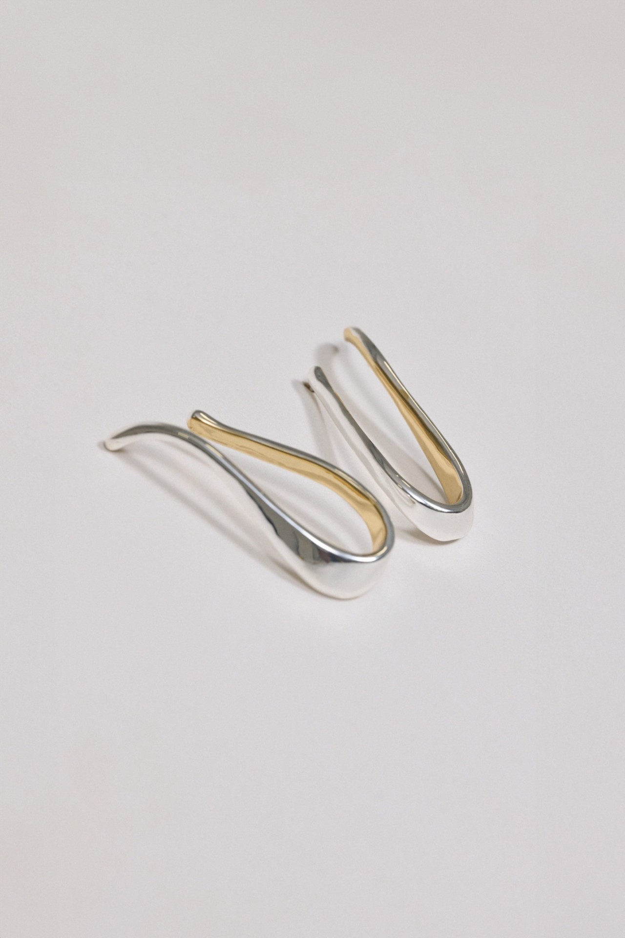 TWO-TONE IRREGULAR EARRINGS